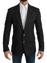 Veste blazer Dolce &amp; Gabbana à carreaux gris, coupe ajustée
