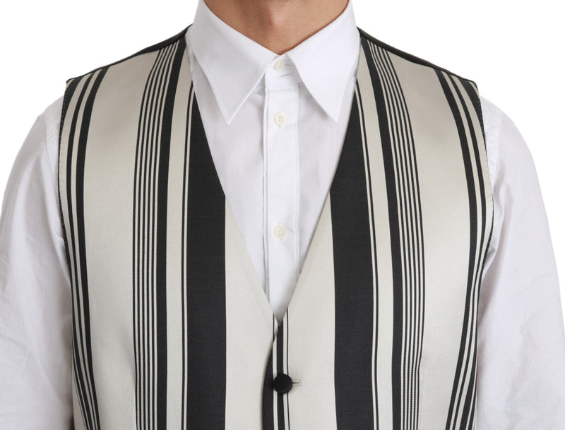 Gilet habillé Dolce &amp; Gabbana à rayures blanches et noires