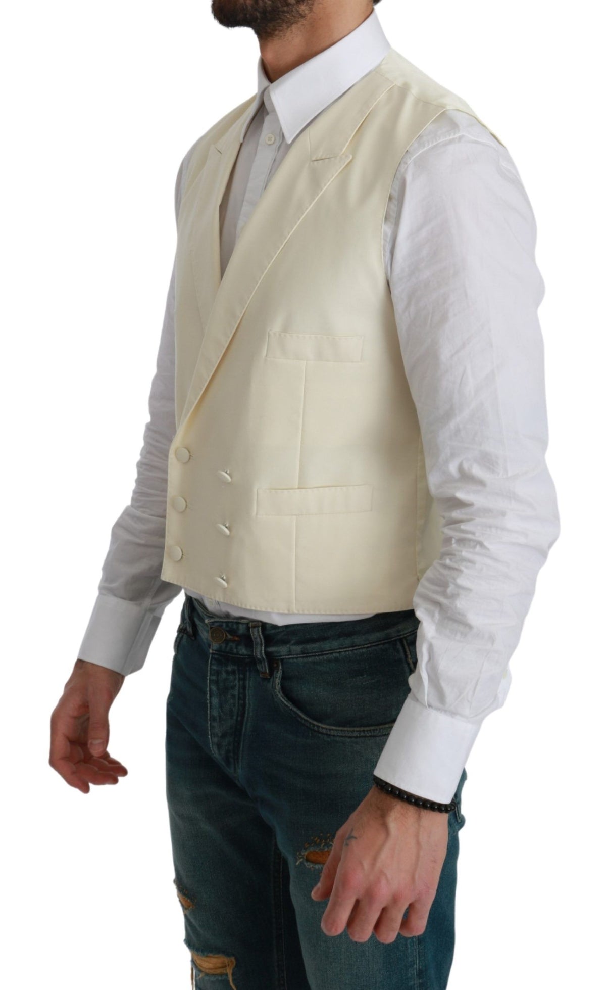 Gilet blanc Dolce &amp; Gabbana en laine formelle