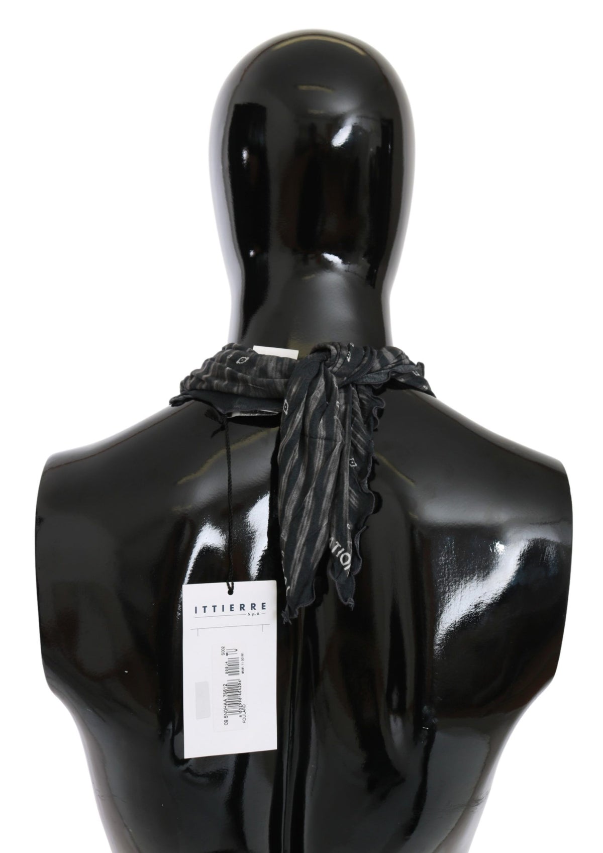 Foulard en viscose noir et gris de marque Costume National
