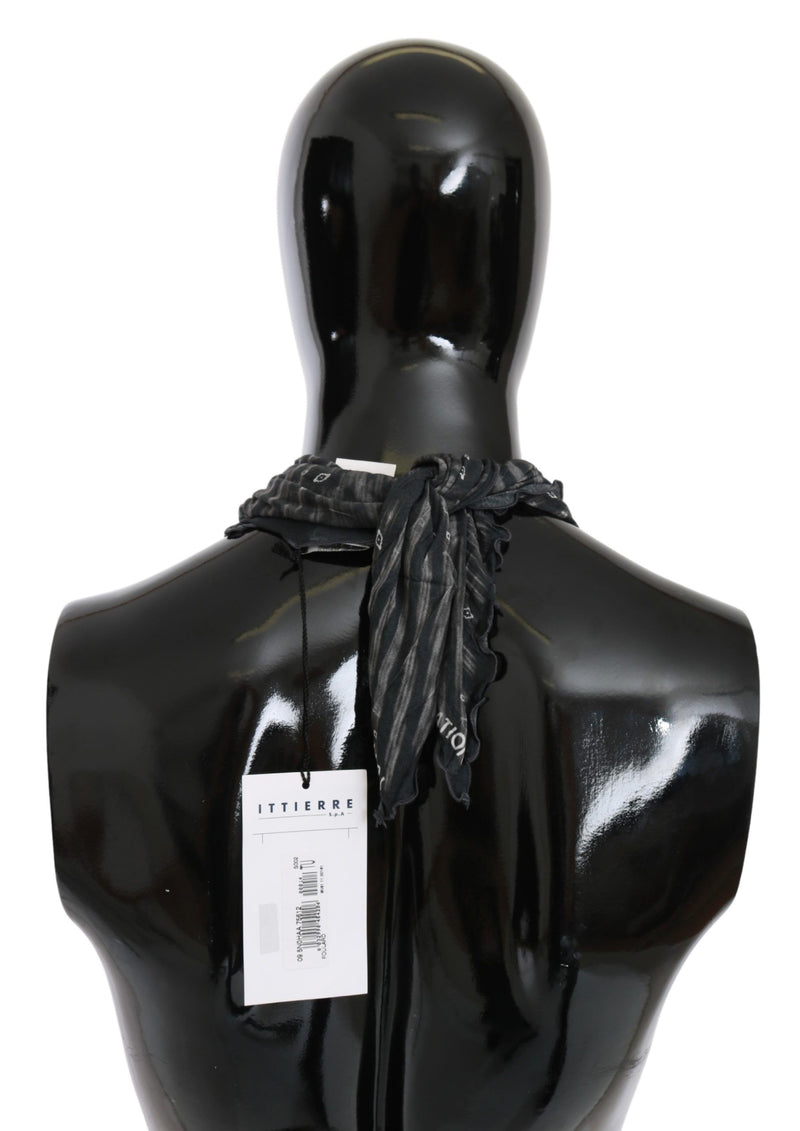 Foulard en viscose noir et gris de marque Costume National