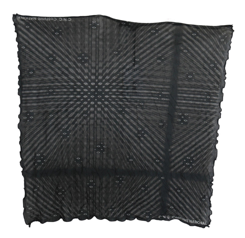 Foulard en viscose noir et gris de marque Costume National