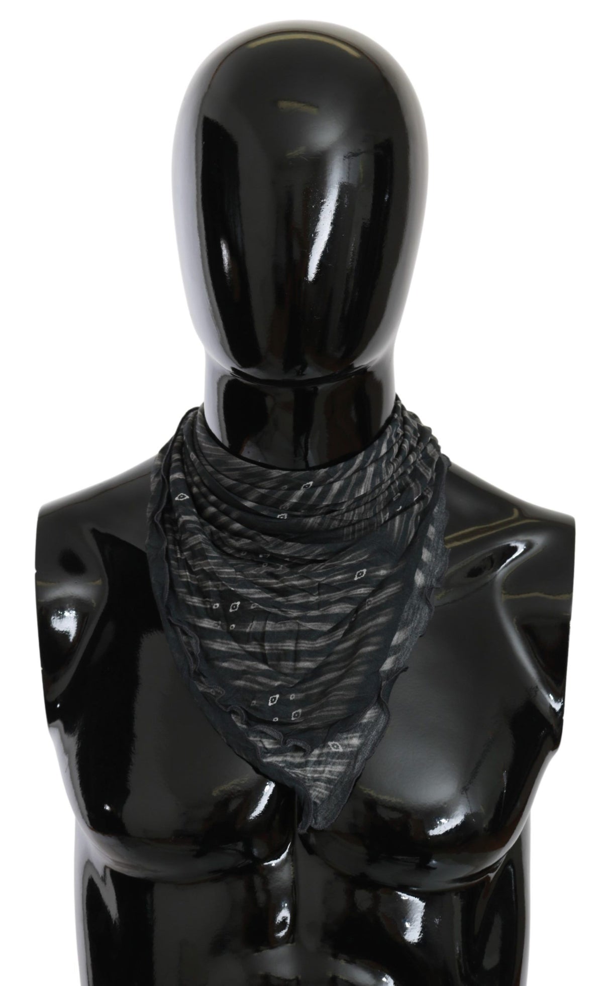 Foulard en viscose noir et gris de marque Costume National