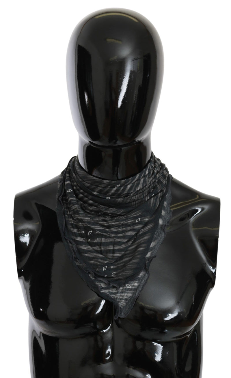 Foulard en viscose noir et gris de marque Costume National