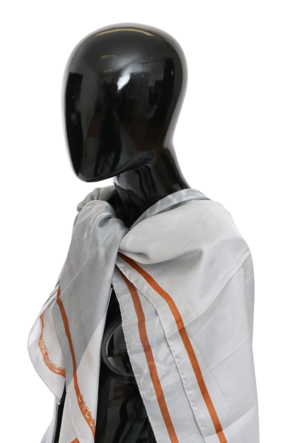 Foulard châle en soie gris rouge Costume National