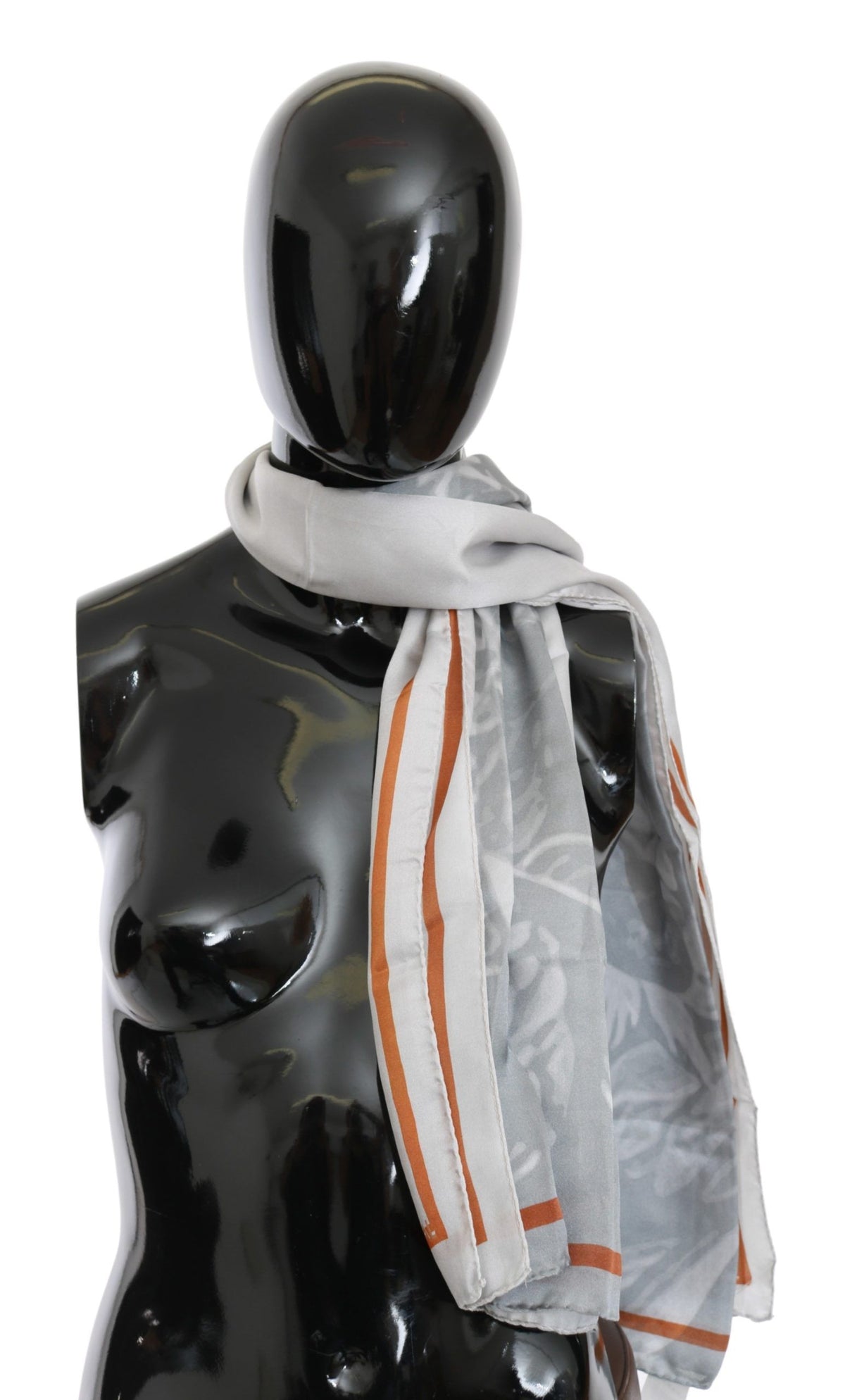 Foulard châle en soie gris rouge Costume National