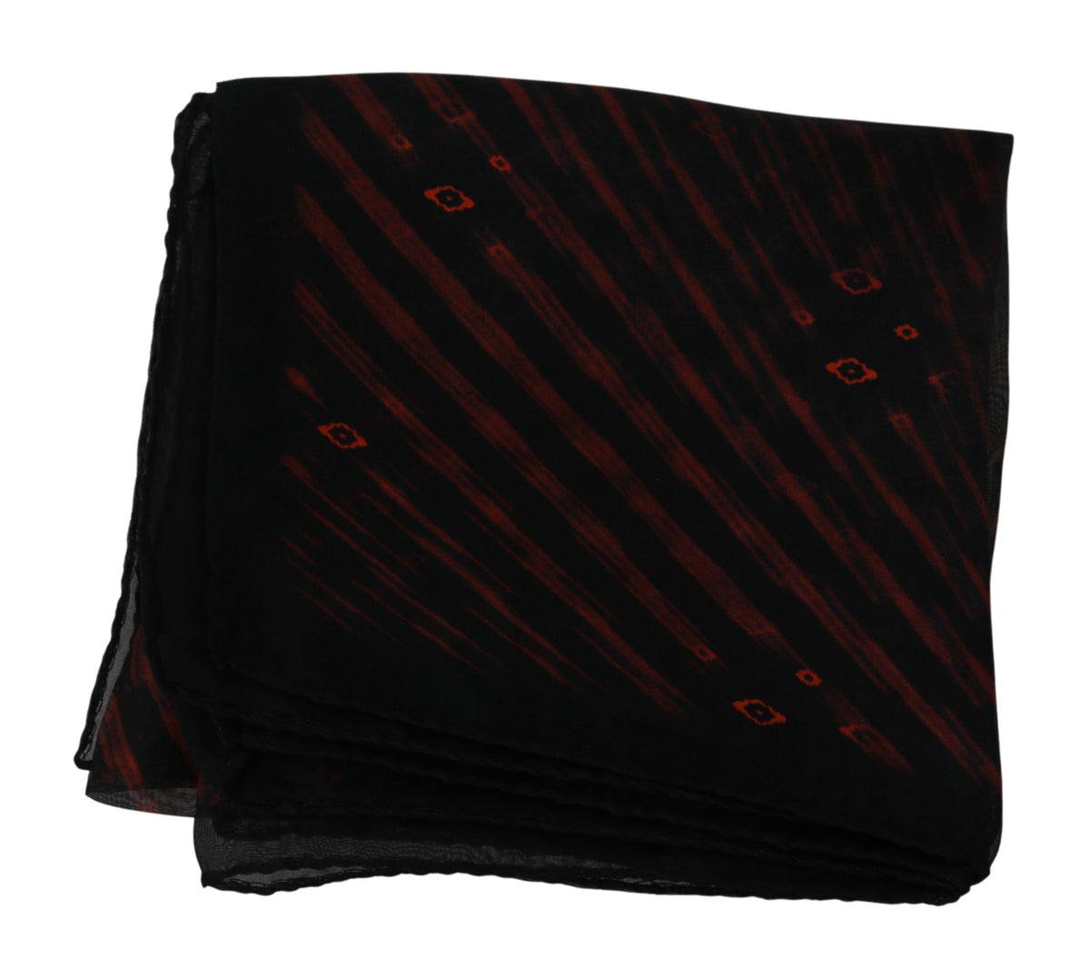 Écharpe de marque Costume National noire et orange 100 % soie