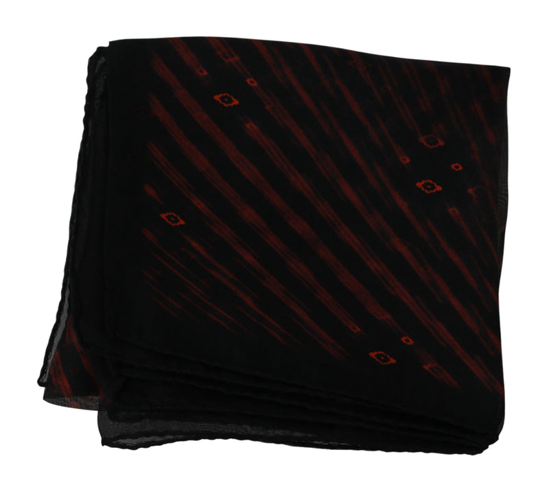 Écharpe de marque Costume National noire et orange 100 % soie