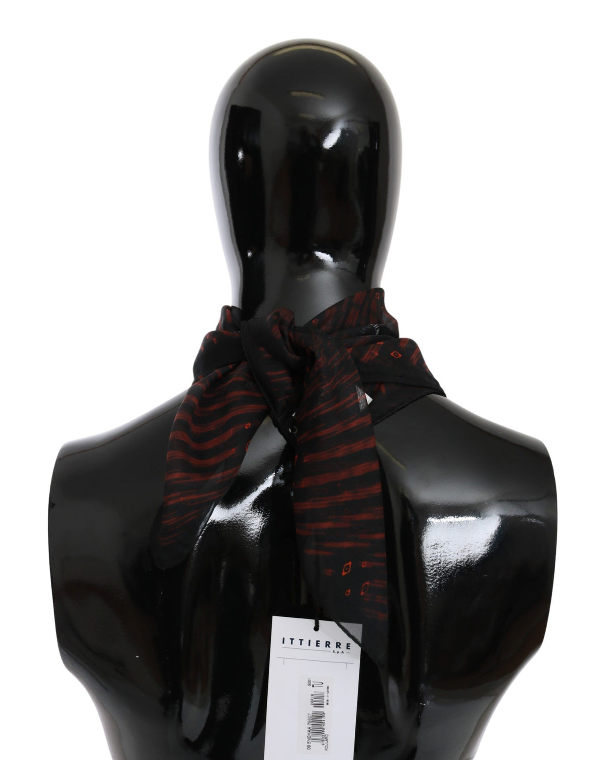 Écharpe de marque Costume National noire et orange 100 % soie