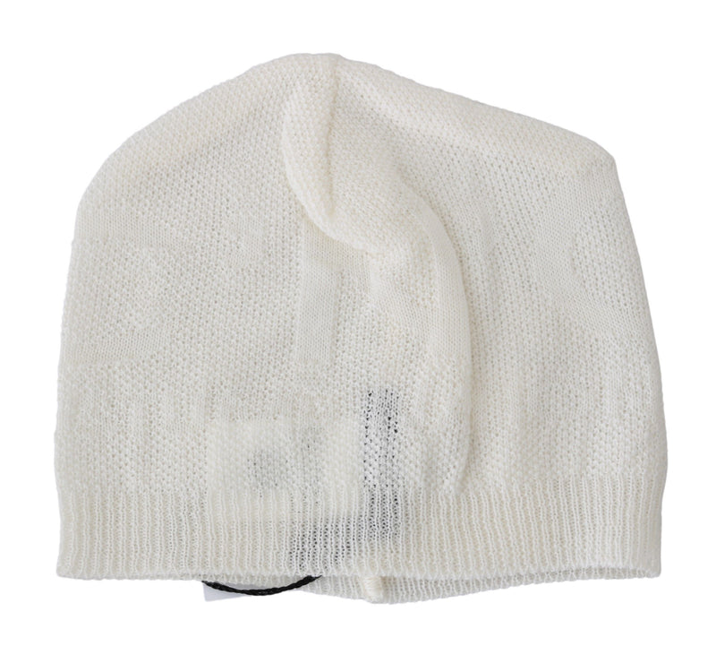 Bonnet Costume National en laine blanche mélangée de marque