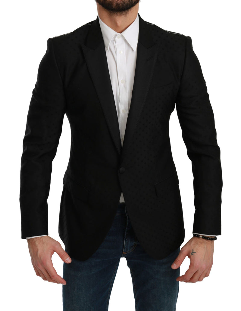 Veste manteau noire cintrée Dolce &amp; Gabbana MARTINI Blazer