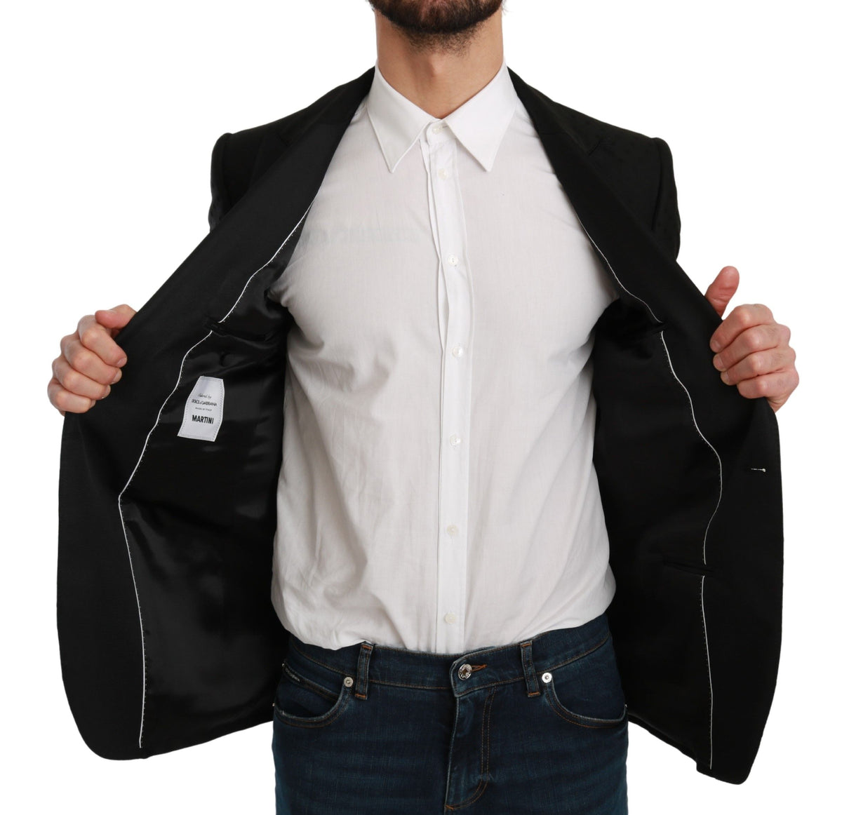 Veste manteau noire cintrée Dolce &amp; Gabbana MARTINI Blazer
