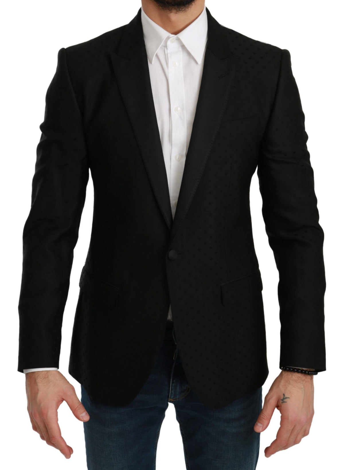 Veste manteau noire cintrée Dolce &amp; Gabbana MARTINI Blazer