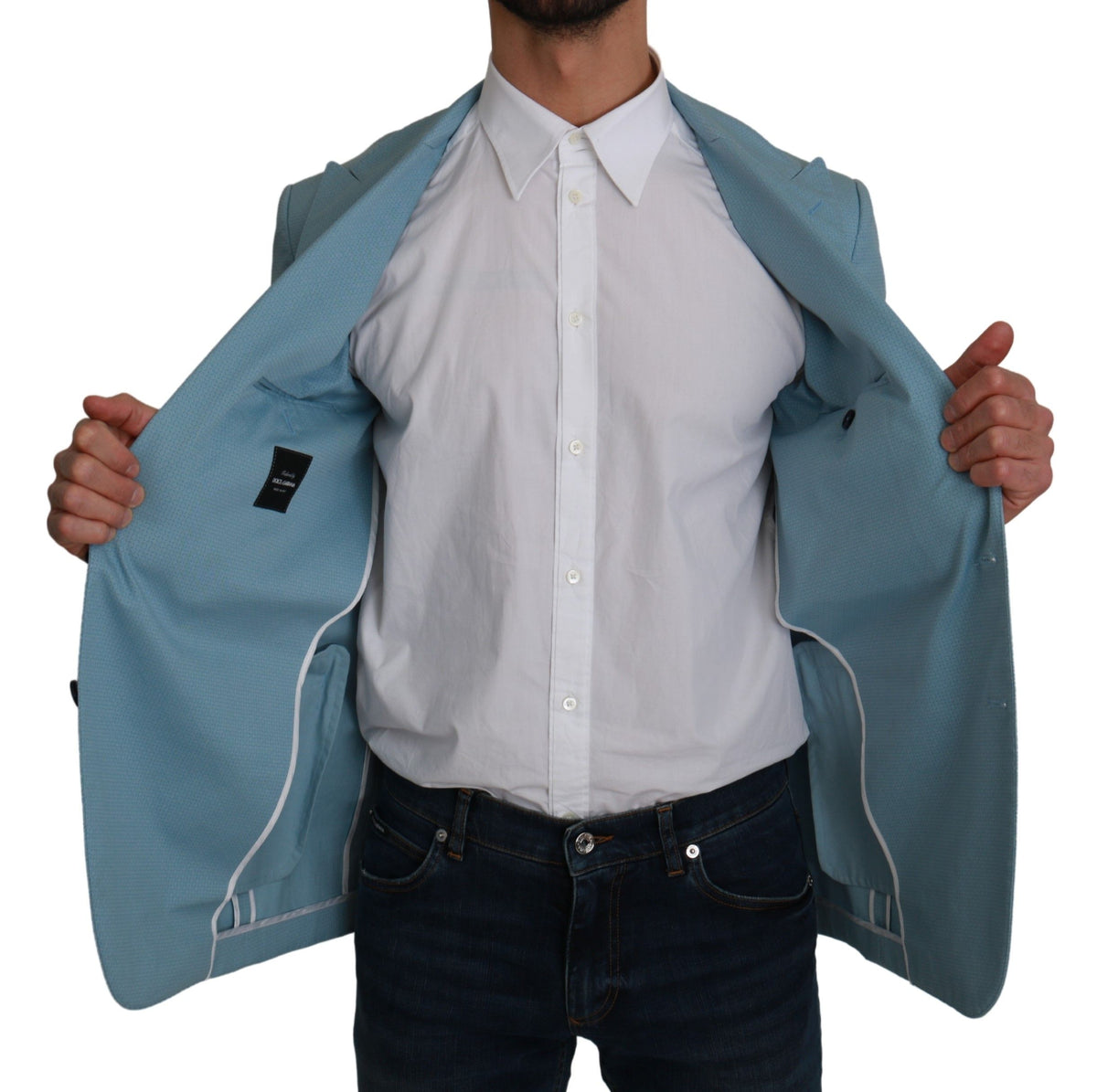 Veste manteau Dolce &amp; Gabbana bleu slim fit MARTINI Blazer