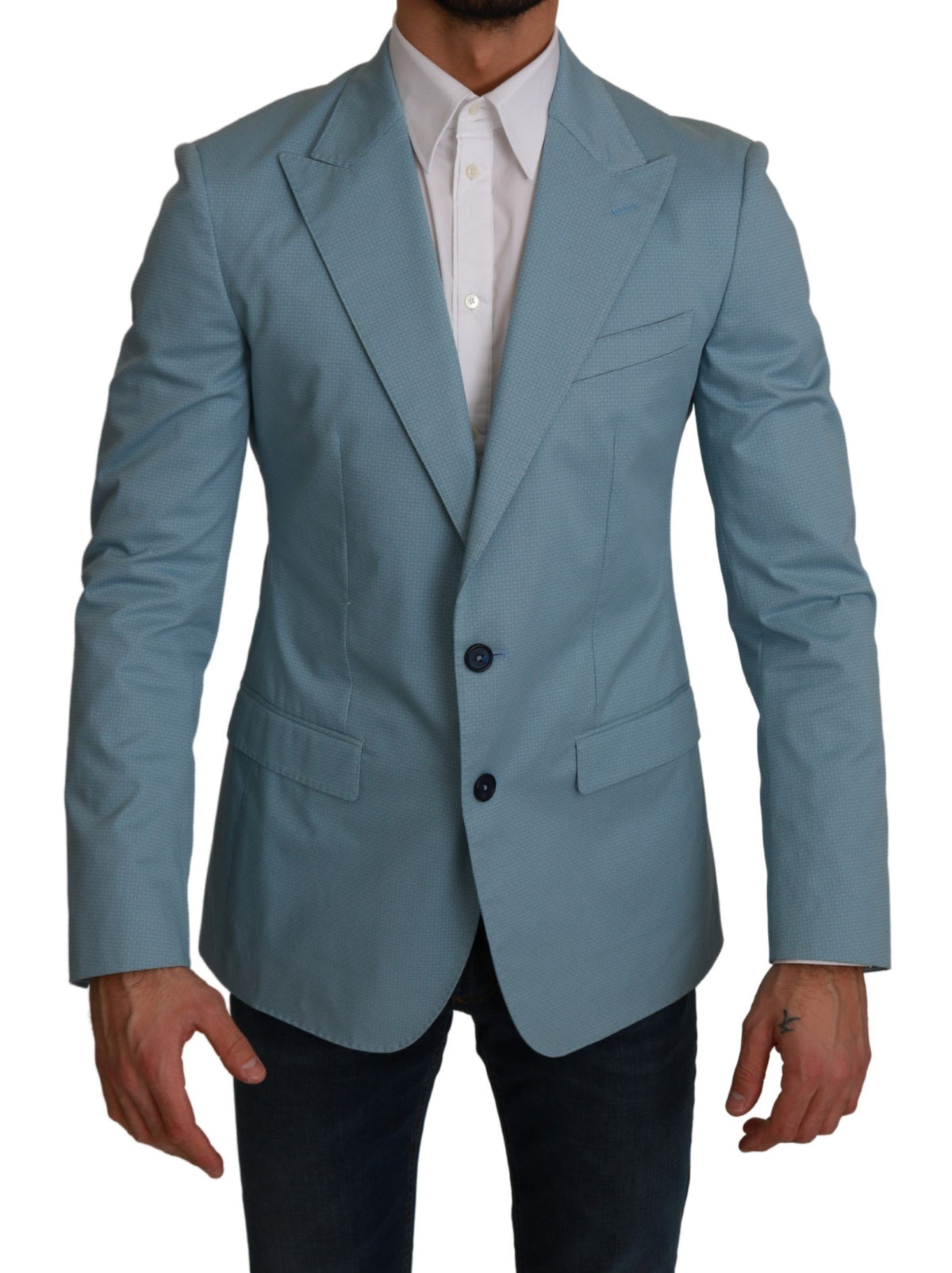 Veste manteau Dolce &amp; Gabbana bleu slim fit MARTINI Blazer