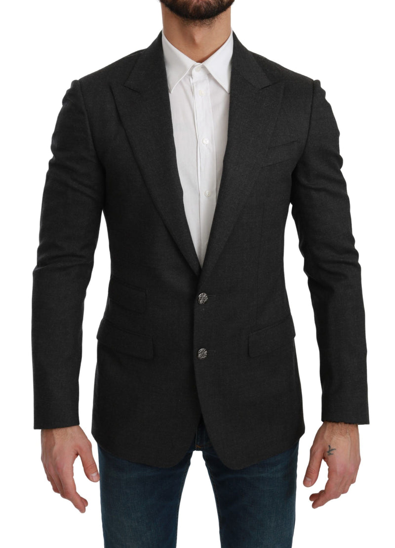 Dolce &amp; Gabbana Grijs NAPOLI Slim Fit Jasje Wollen Blazer
