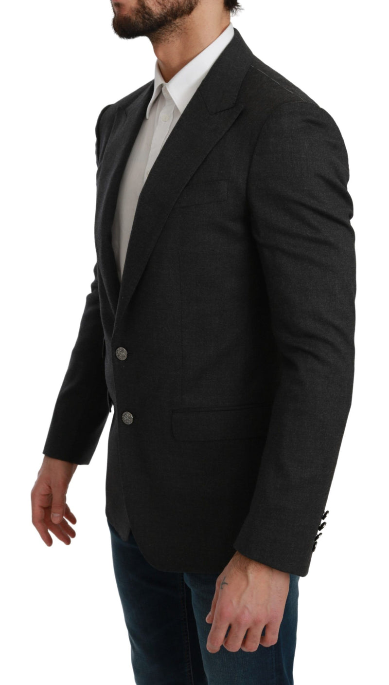 Dolce &amp; Gabbana Grijs NAPOLI Slim Fit Jasje Wollen Blazer