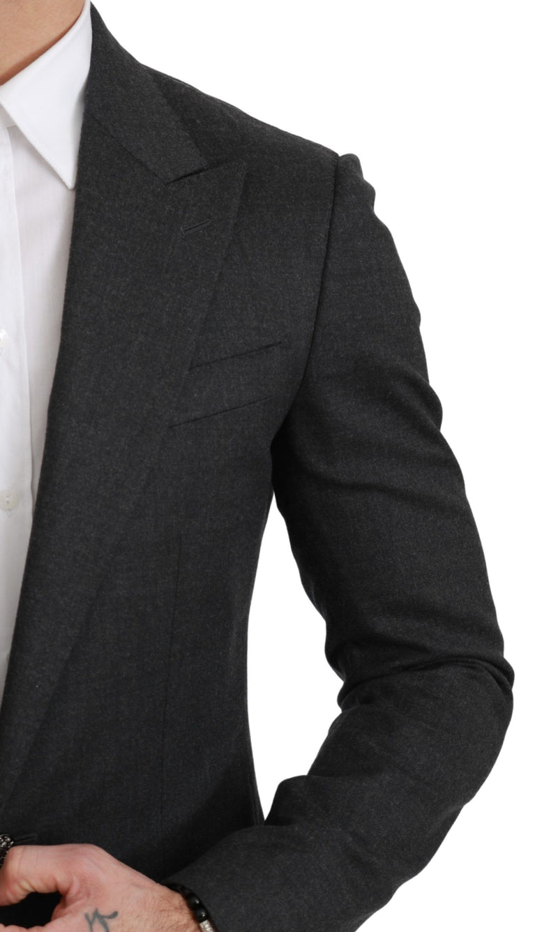 Dolce &amp; Gabbana Grijs NAPOLI Slim Fit Jasje Wollen Blazer