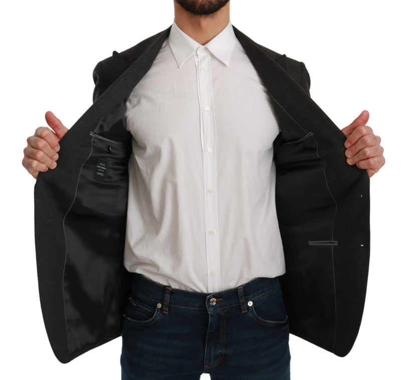 Dolce &amp; Gabbana Grijs NAPOLI Slim Fit Jasje Wollen Blazer