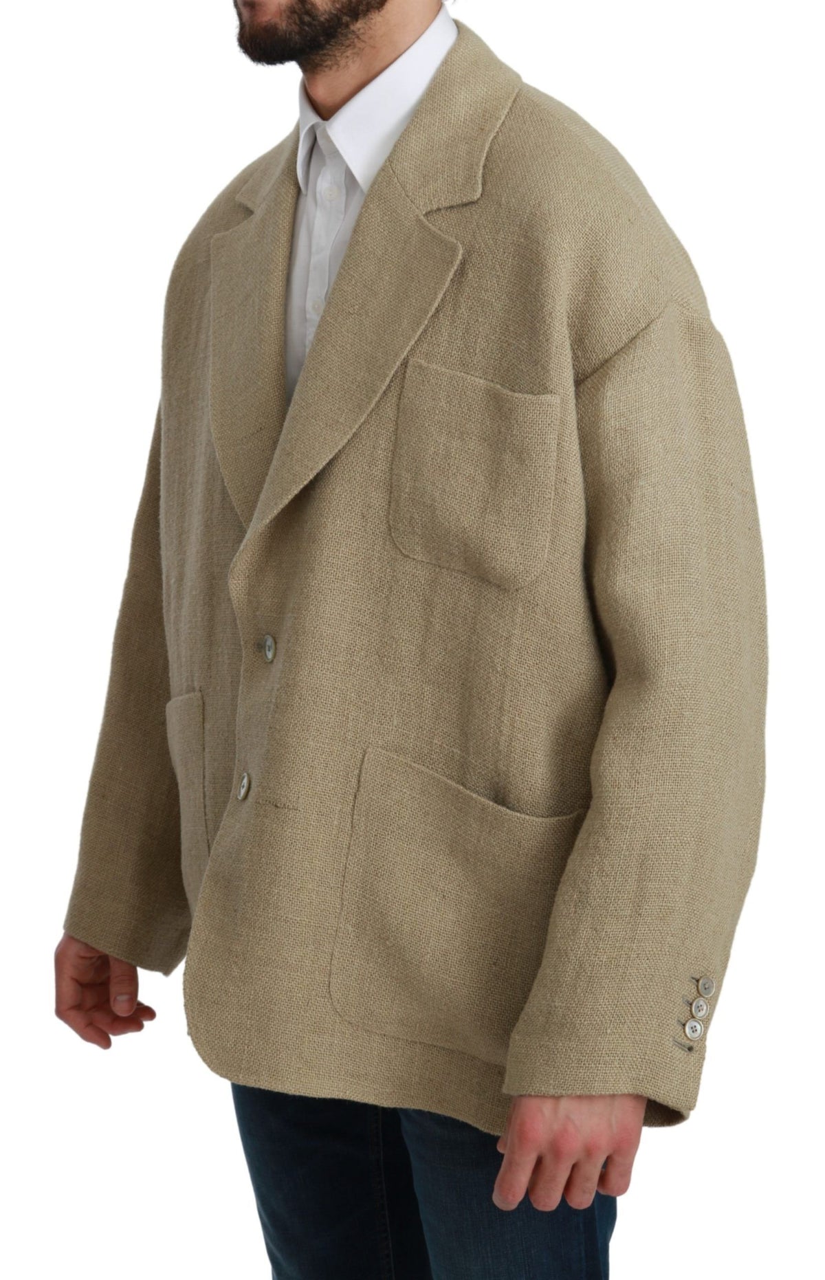 Veste-manteau beige Dolce & Gabbana 100 % jute