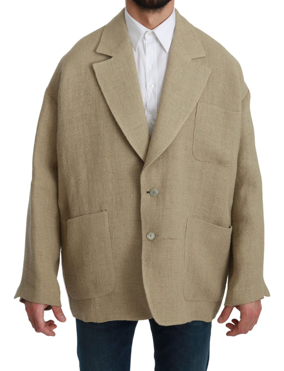 Veste-manteau beige Dolce & Gabbana 100 % jute
