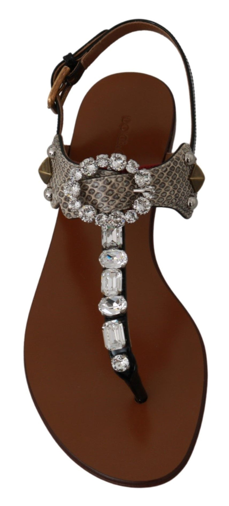 Sandales tongs en cuir et cristal Dolce &amp; Gabbana Ayers