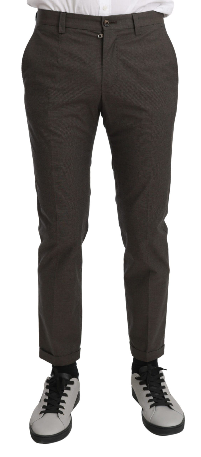 Pantalon décontracté marron Dolce &amp; Gabbana pour homme, 100 % coton