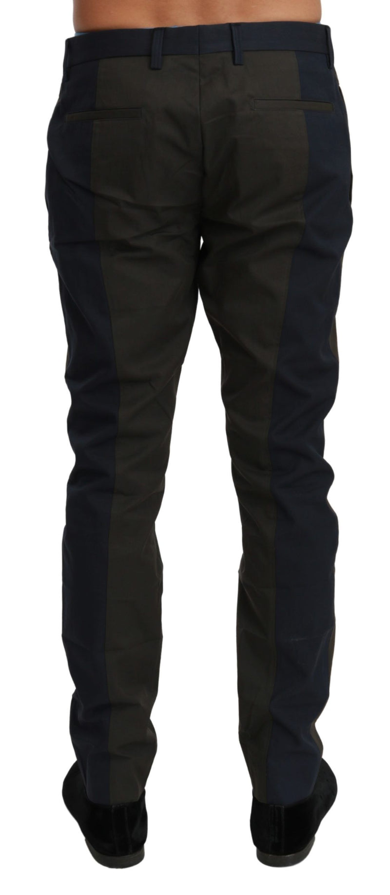 Pantalon en coton à rayures bleues et grises Dolce &amp; Gabbana