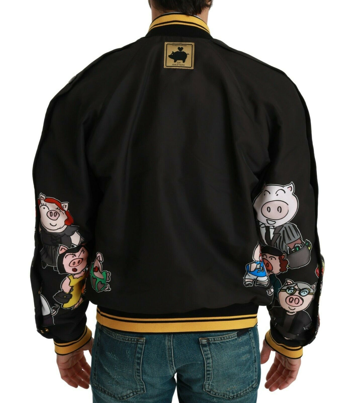 Dolce & Gabbana Veste bomber noire ANNÉE DU COCHON