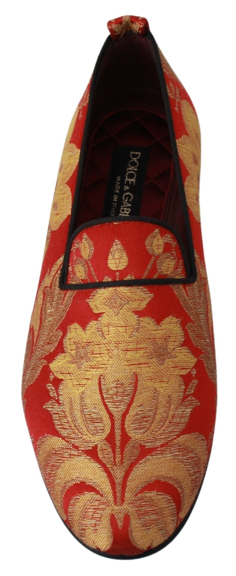 Mocassins Dolce &amp; Gabbana en brocart rouge et or