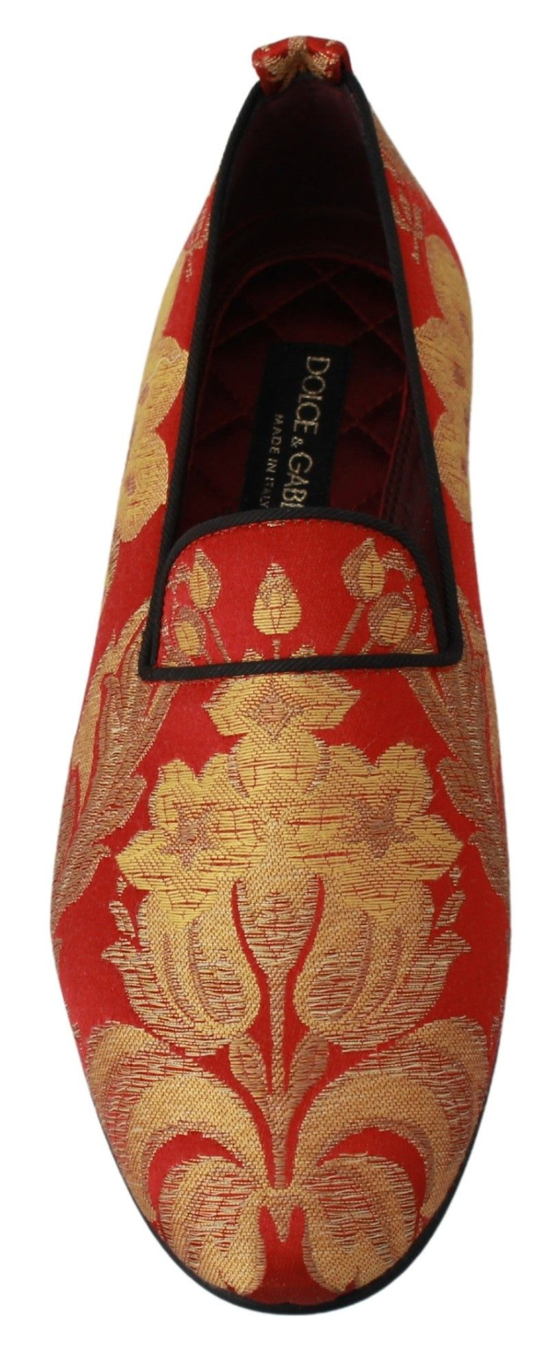 Mocassins Dolce &amp; Gabbana en brocart rouge et or
