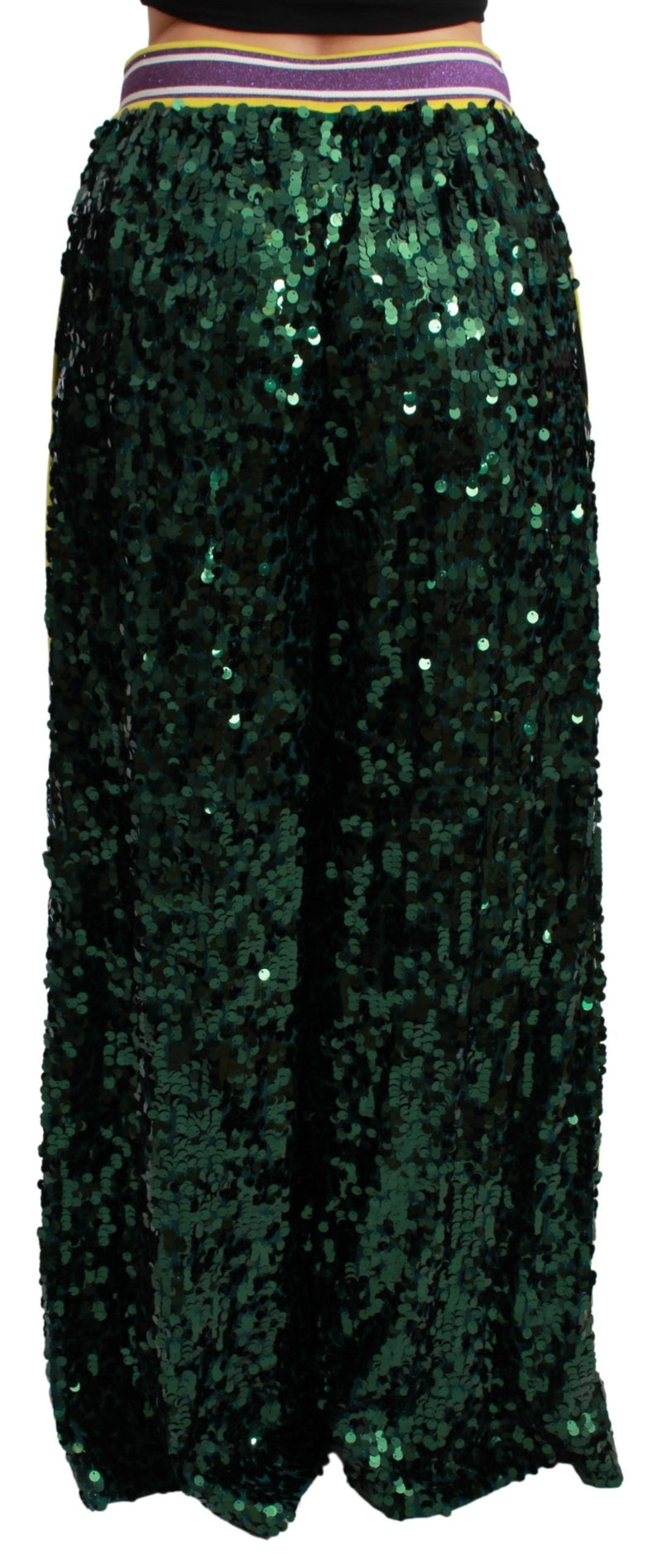 Pantalon à sequins verts Dolce &amp; Gabbana Queens Angel