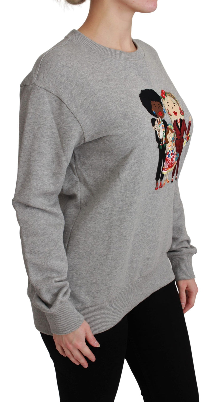 Pull en coton gris Dolce &amp; Gabbana #dgfamily
