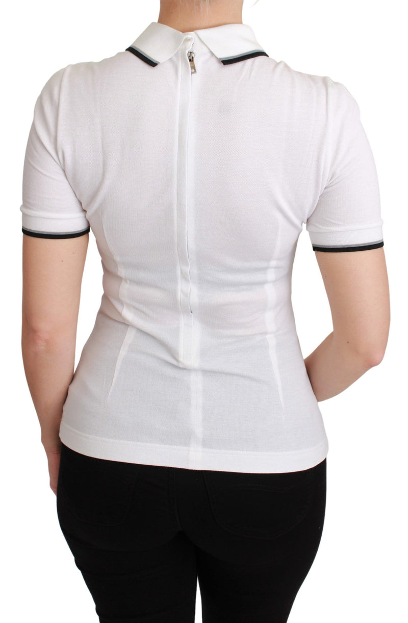 Polo blanc en coton Dolce &amp; Gabbana #dgfamily T-shirt