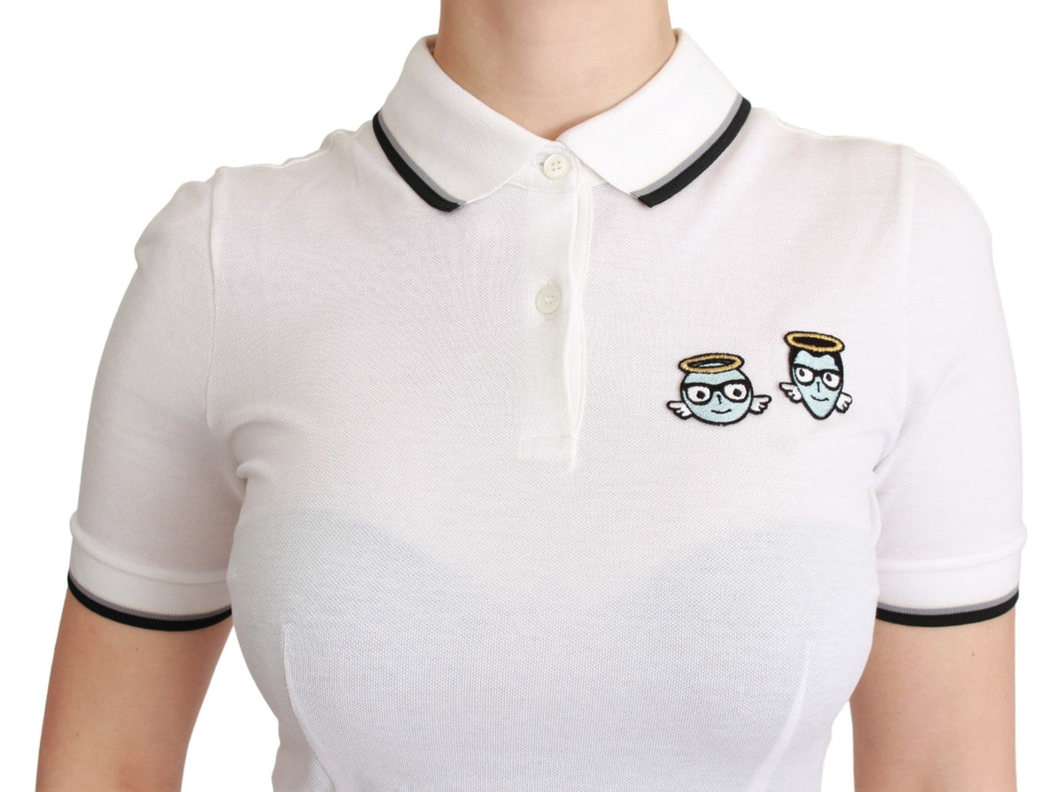 Polo blanc en coton Dolce &amp; Gabbana #dgfamily T-shirt