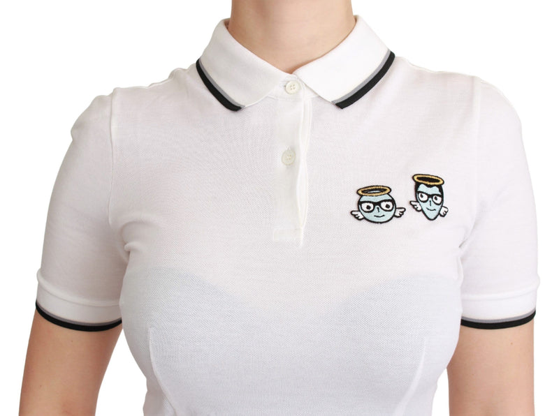 Polo blanc en coton Dolce &amp; Gabbana #dgfamily T-shirt