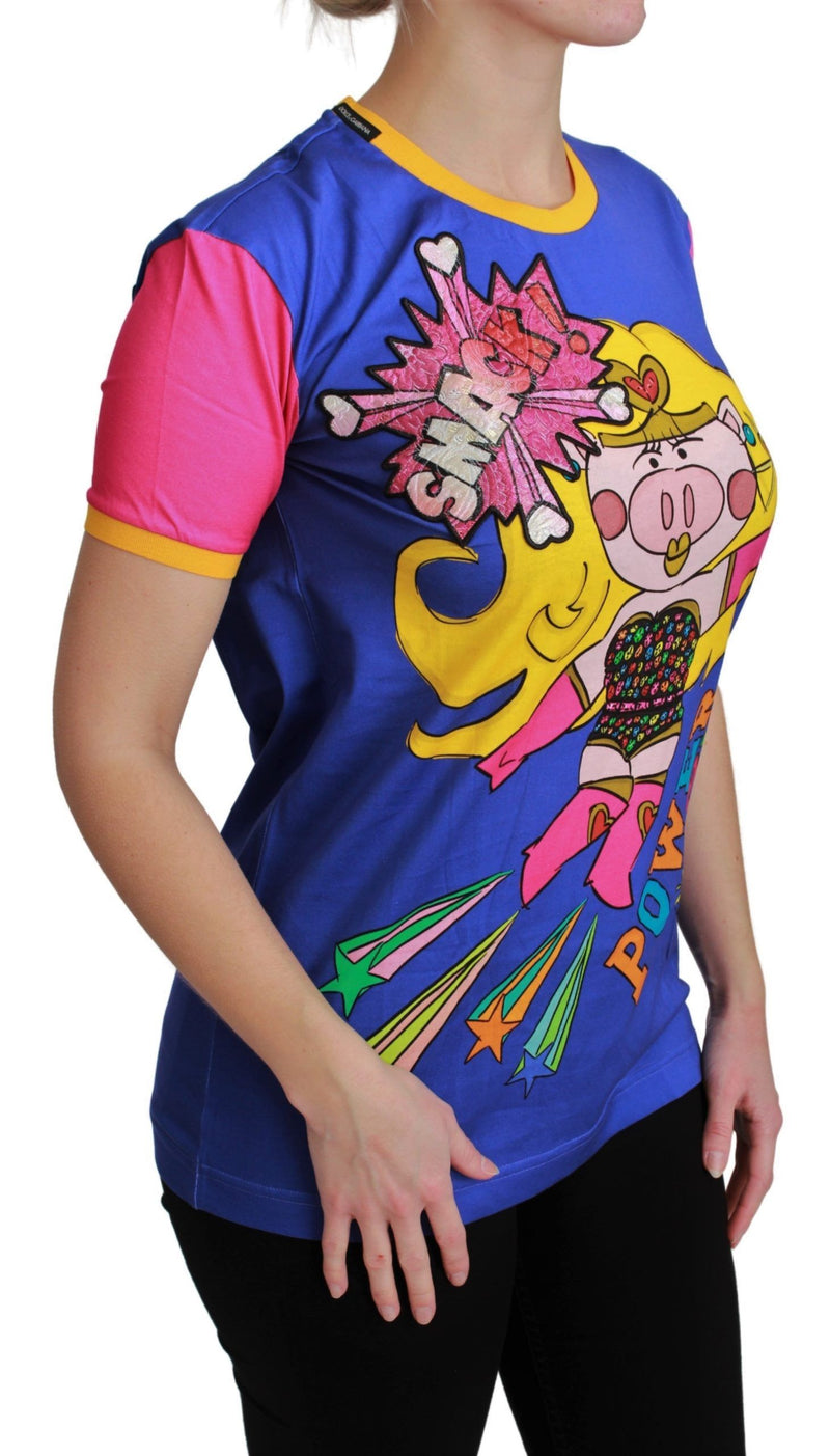 T-shirt en coton Dolce &amp; Gabbana Purple PIG SUPERGIRL