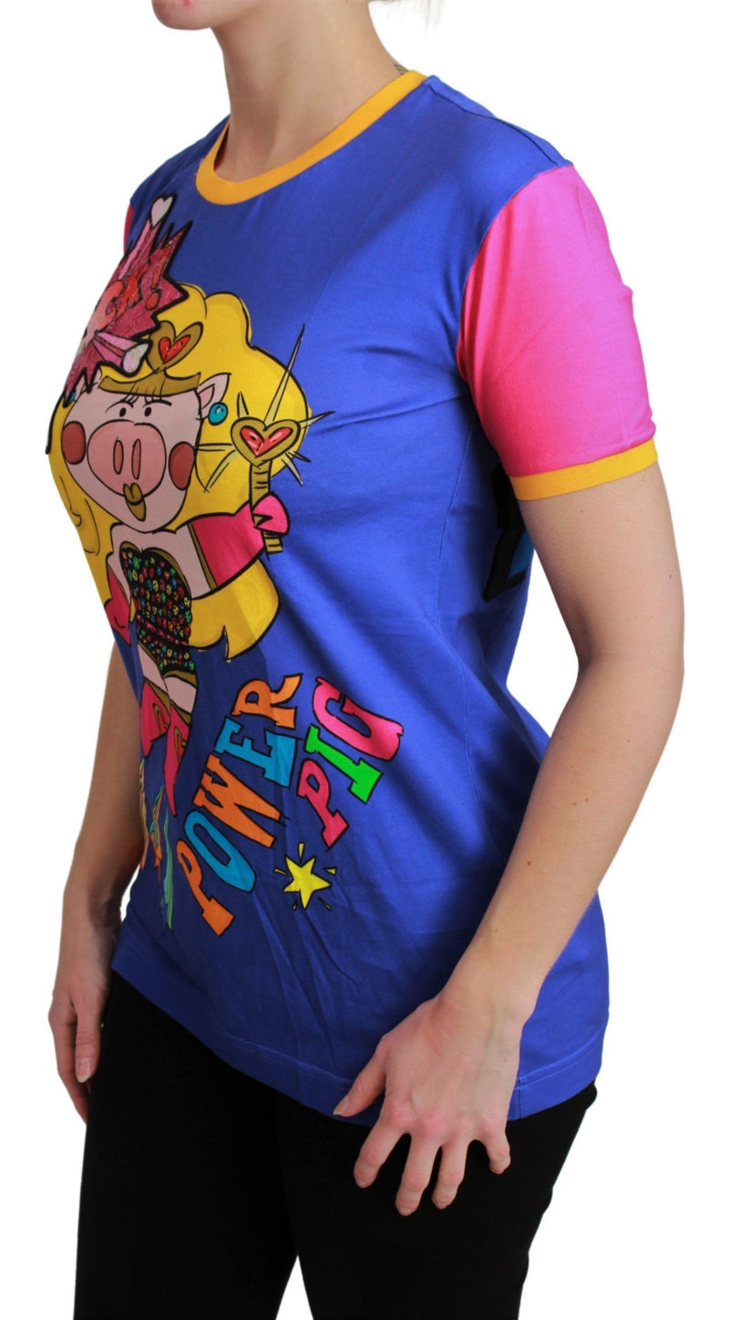 T-shirt en coton Dolce &amp; Gabbana Purple PIG SUPERGIRL