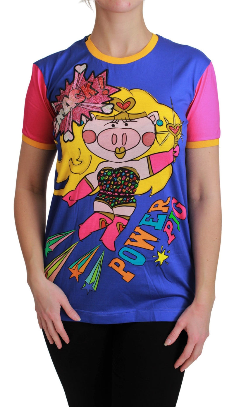 T-shirt en coton Dolce &amp; Gabbana Purple PIG SUPERGIRL