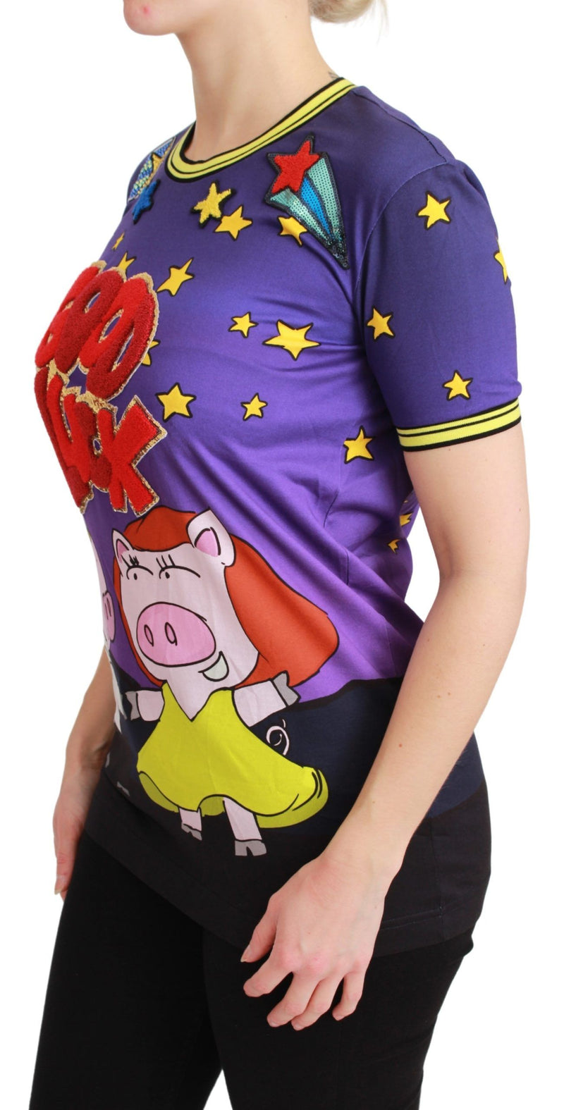 T-shirt en coton Dolce &amp; Gabbana violet « Année du Cochon »