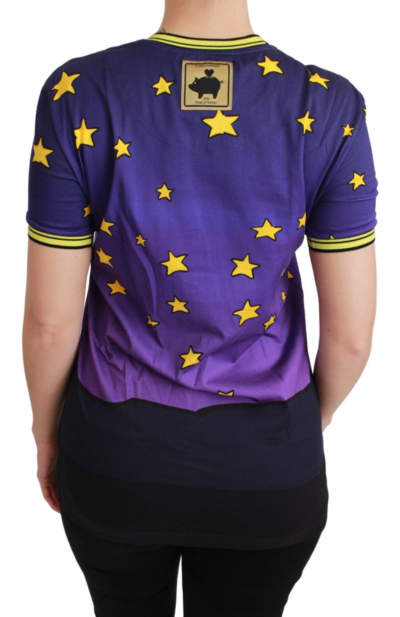 T-shirt en coton Dolce &amp; Gabbana violet « Année du Cochon »