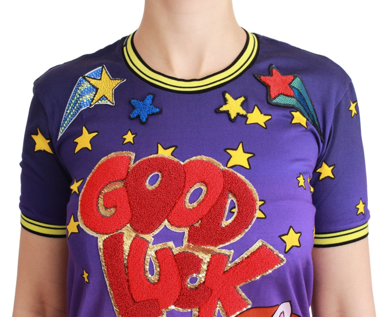 T-shirt en coton Dolce &amp; Gabbana violet « Année du Cochon »