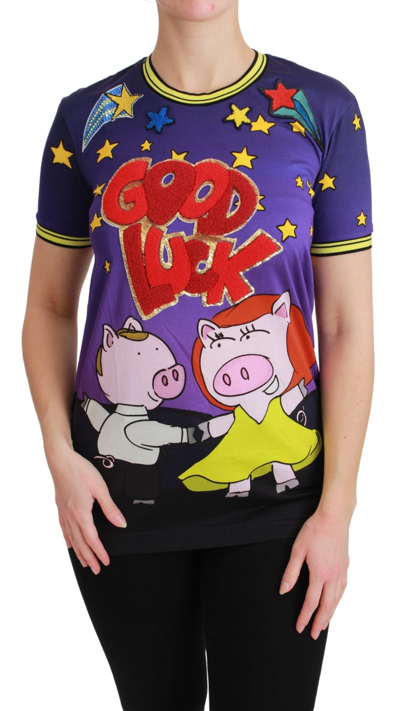 T-shirt en coton Dolce &amp; Gabbana violet « Année du Cochon »