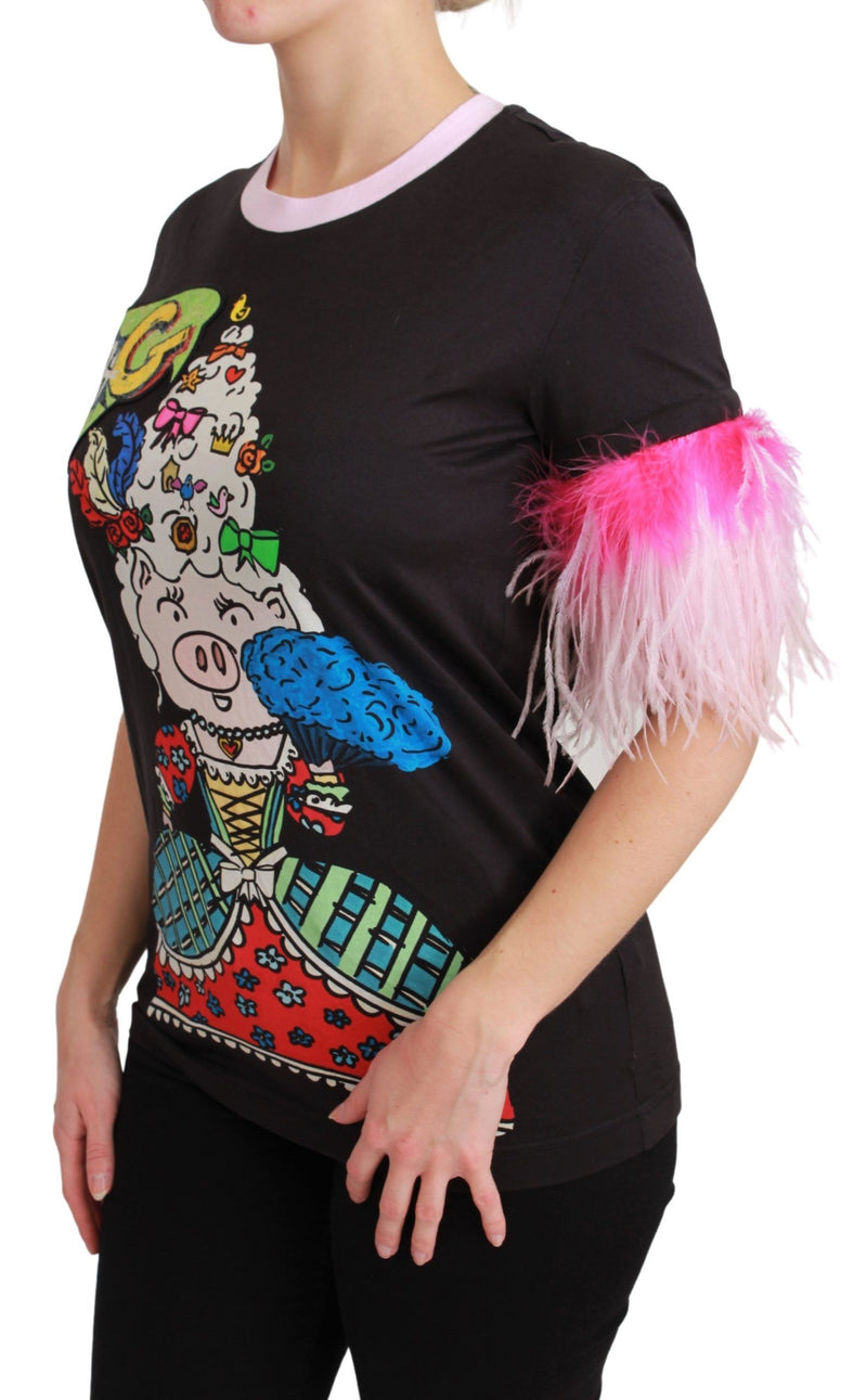 T-shirt Dolce &amp; Gabbana noir « Année du Cochon » en coton
