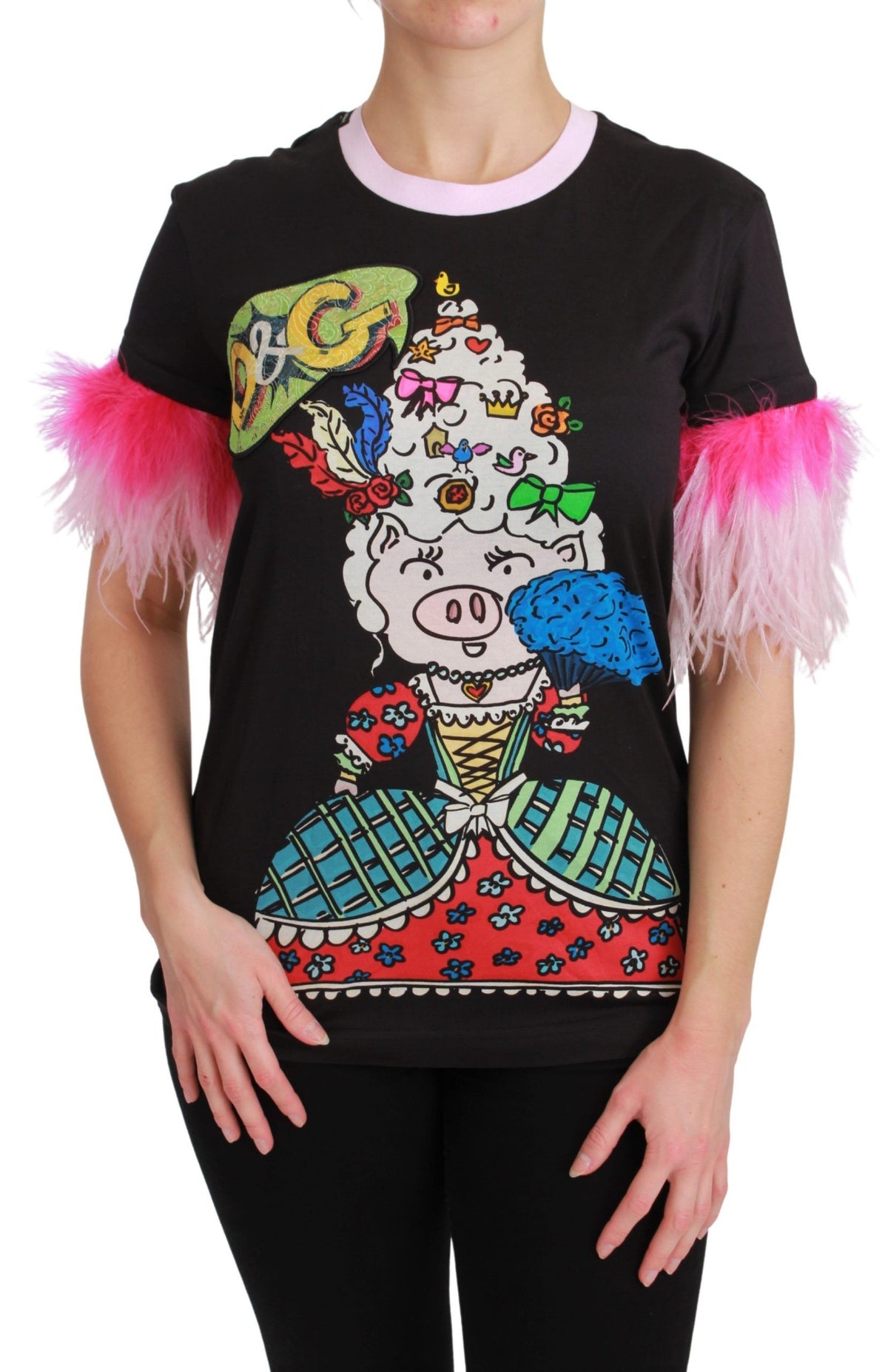 T-shirt Dolce &amp; Gabbana noir « Année du Cochon » en coton