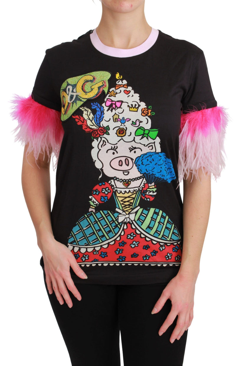 T-shirt Dolce &amp; Gabbana noir « Année du Cochon » en coton