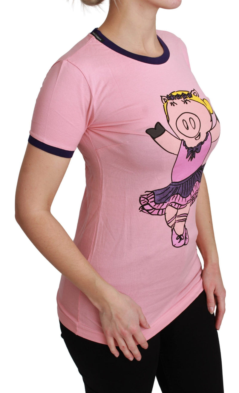T-shirt en coton Dolce &amp; Gabbana rose « Année du Cochon »