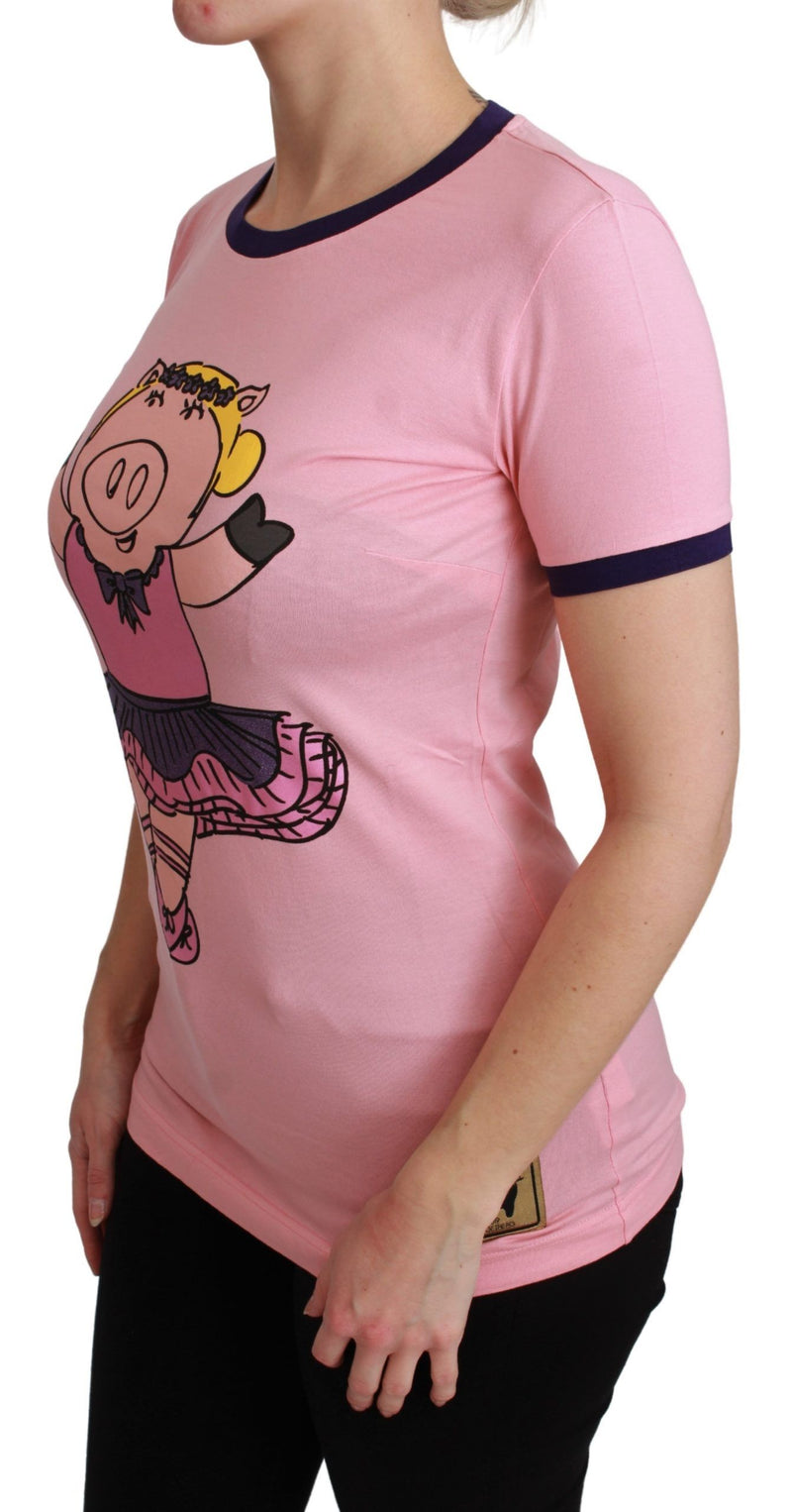 T-shirt en coton Dolce &amp; Gabbana rose « Année du Cochon »