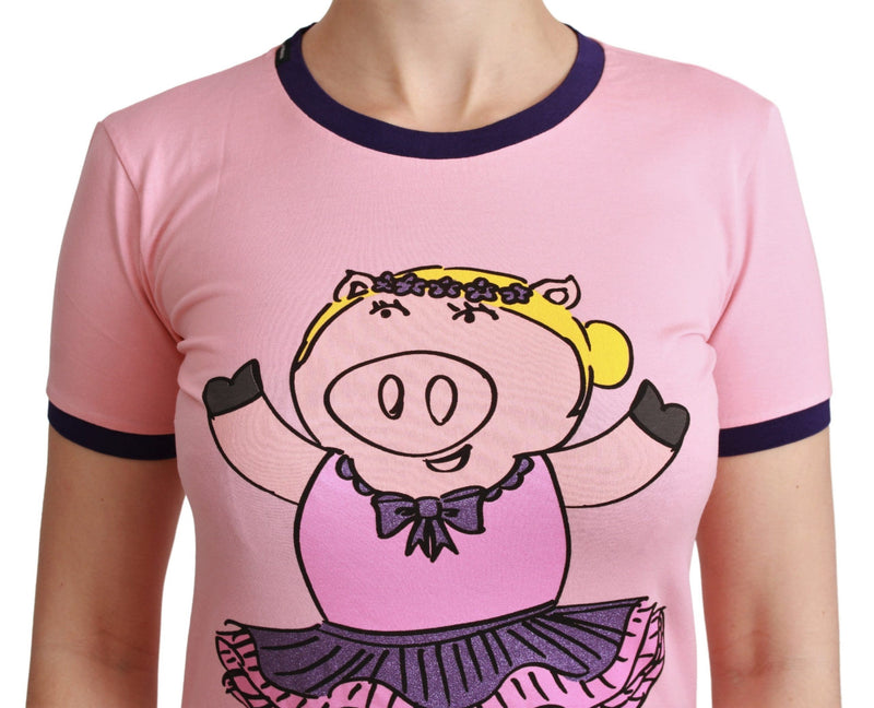 T-shirt en coton Dolce &amp; Gabbana rose « Année du Cochon »