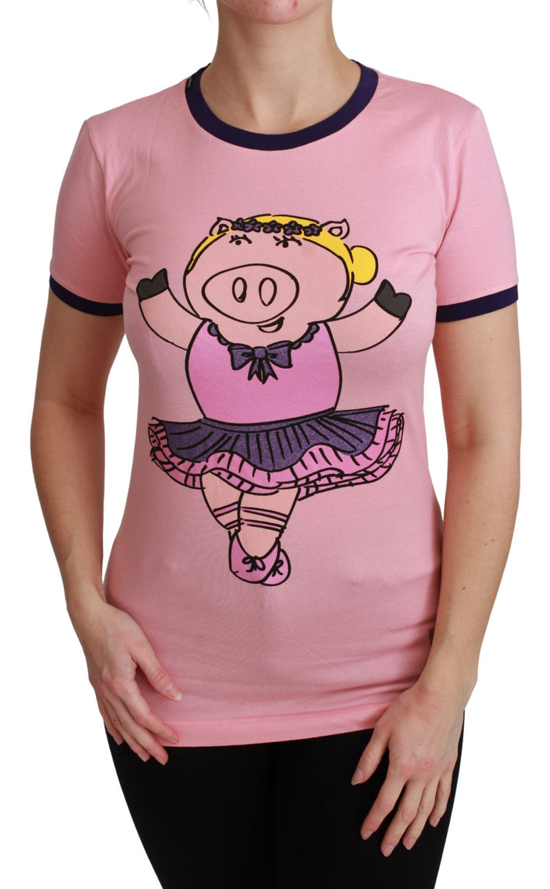 T-shirt en coton Dolce &amp; Gabbana rose « Année du Cochon »